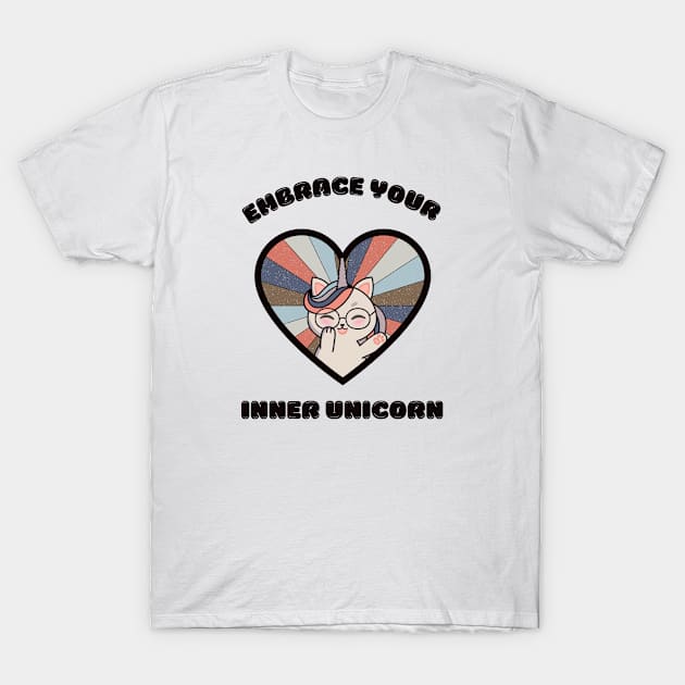 Embrace your inner unicorn - a cute kawaii caticorn T-Shirt by Cute_but_crazy_designs